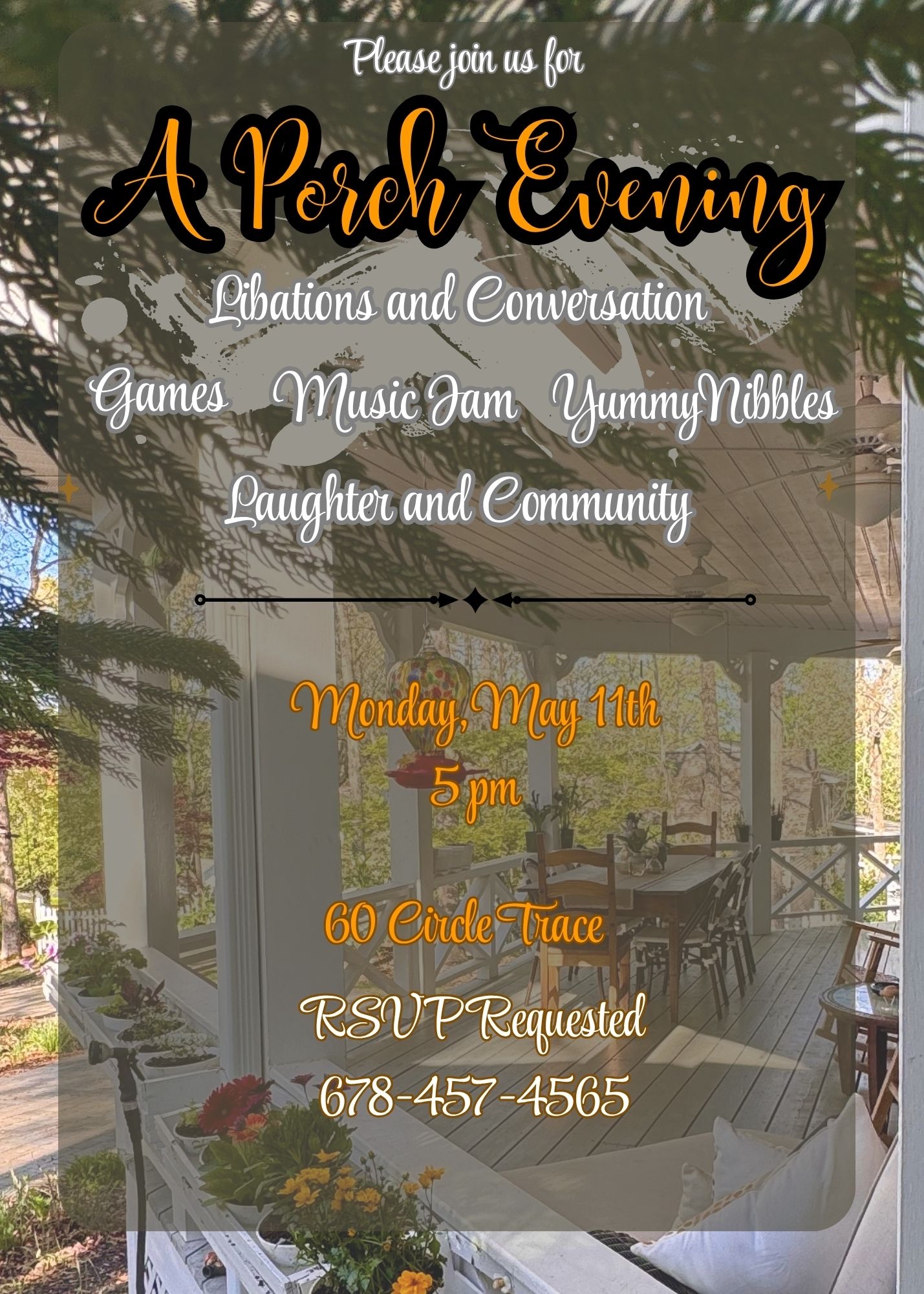 A Porch Evening flyer