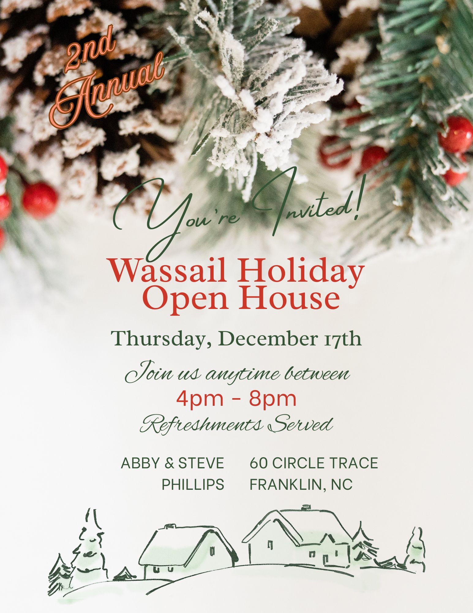 Wassail Holiday Open House Flyer